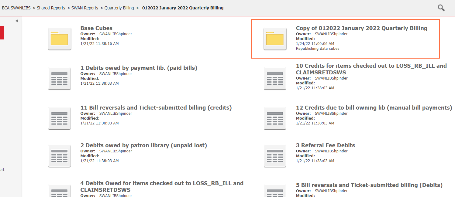 Screen capture of temporary "Copy" folder