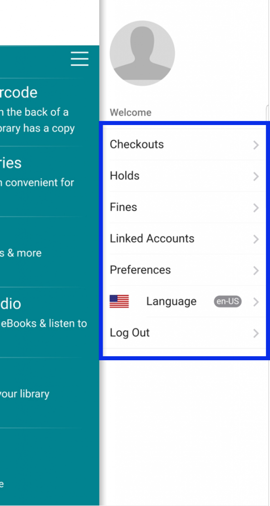 My Account menu options