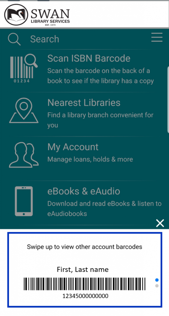 Swipe up to view linked cards