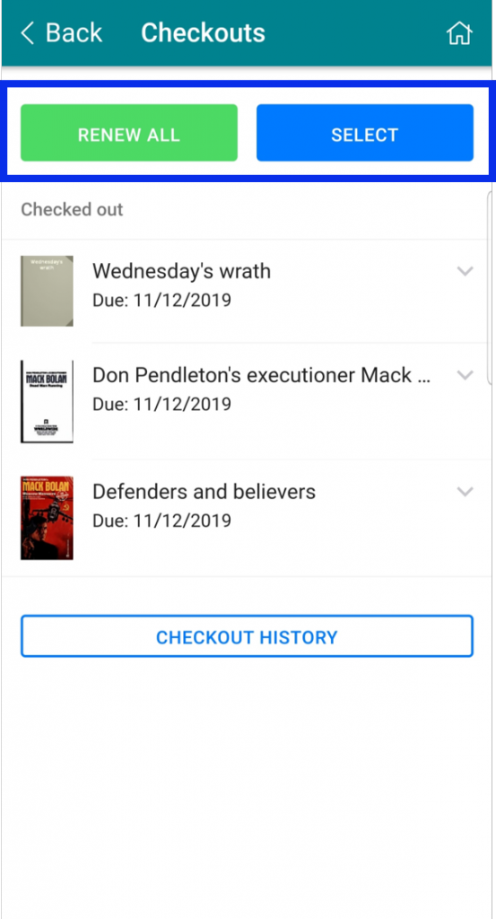 Choose Renew All or Select button