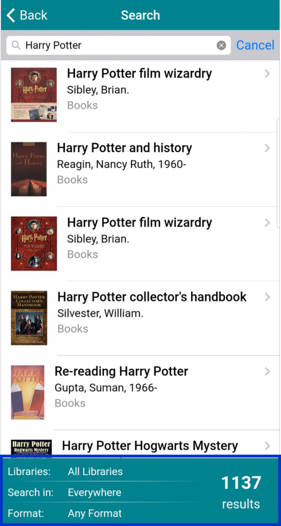 Filters on the search results page