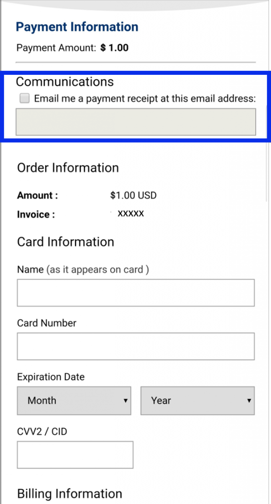 Enter your payment information and Submit