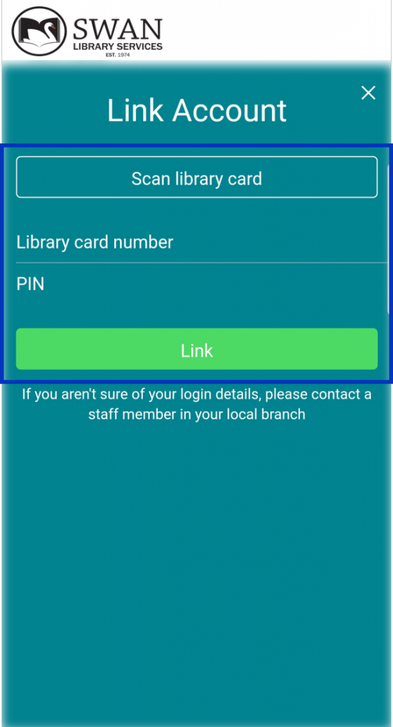 Enter linked barcode and PIN