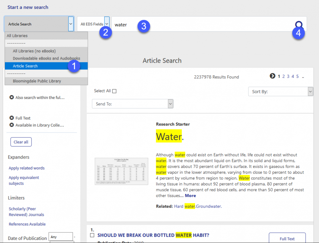 Microsoft article search